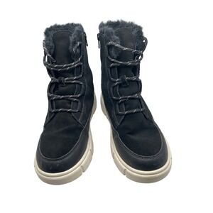Sorel Explorer II Joan Black Faux Fur Waterproof Winter Boots Womens 5